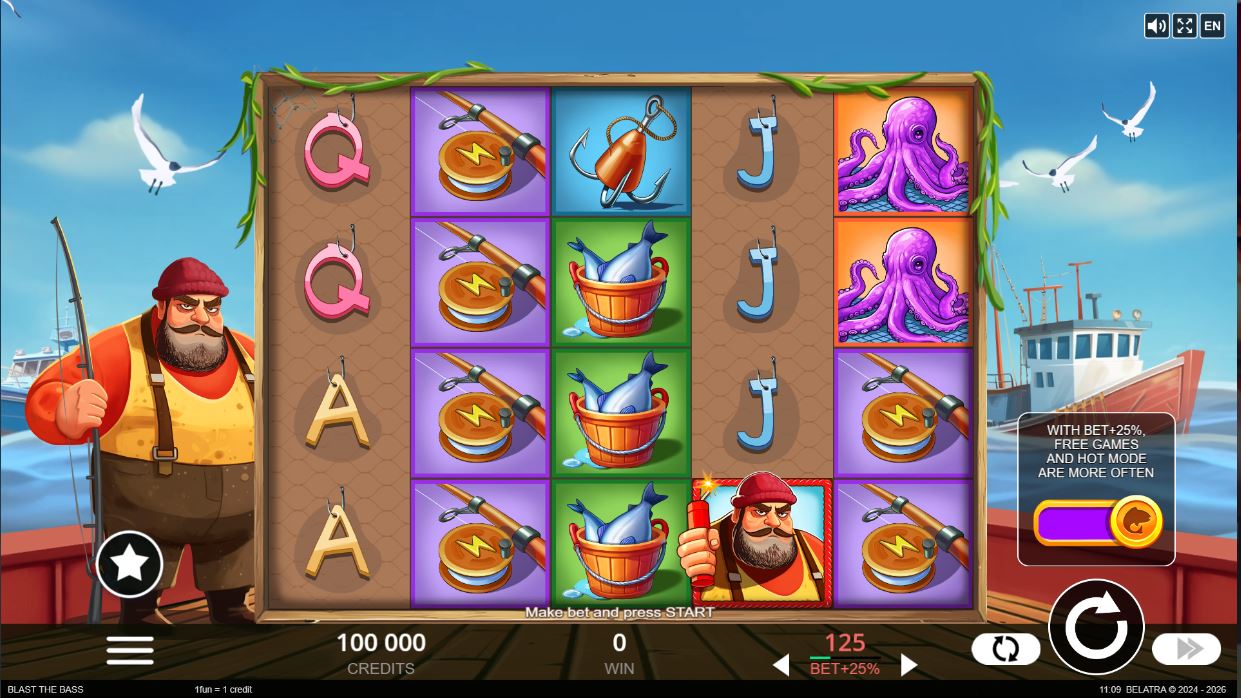 Blast the Bass bonus game in action