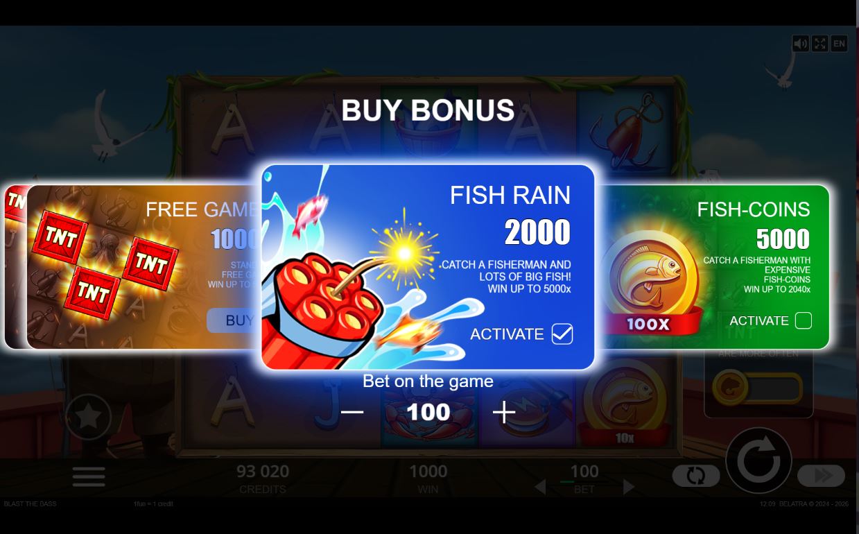 Blast the Bass Fish Rain feature