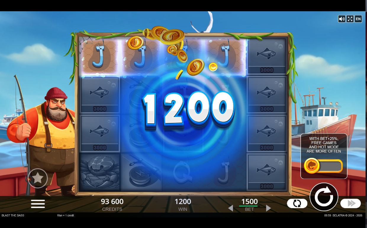 Blast the Bass big win on the reels